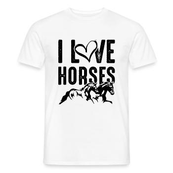 I love Horses - Männer T-Shirt - Weiß - Vorne - AI Model Male 178 dark (178cm)