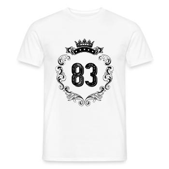 83 Nombre d’armoiries - T-shirt homme - blanc - Devant - AI Model Male 178 dark (178cm)