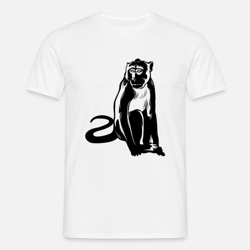 Affe Monkey Tier - Männer T-Shirt - Weiß