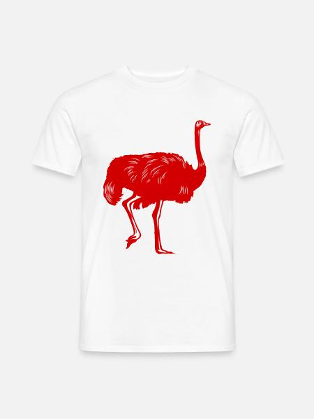 Strauß Vogel Silhouette - Männer T-Shirt - Weiß