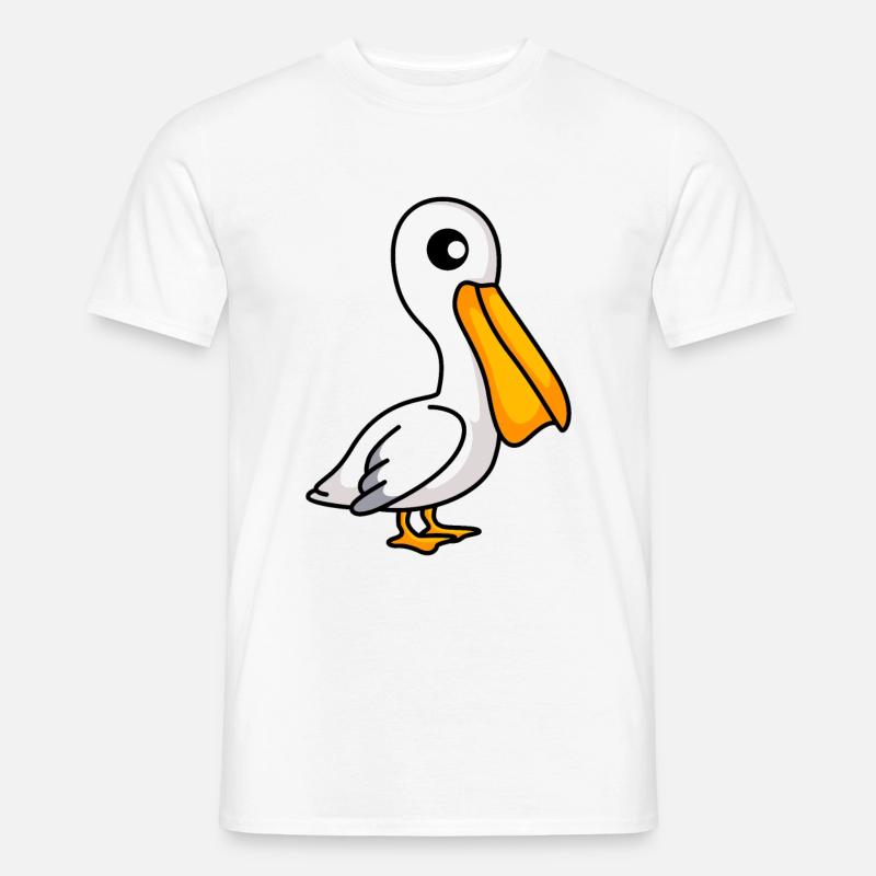 Pelikan Comic Tier - Männer T-Shirt - Weiß