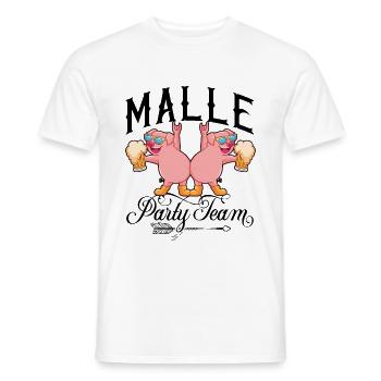 Malle Party Team - Men's T-Shirt - white - Front - AI Model Male 178 dark (178cm)