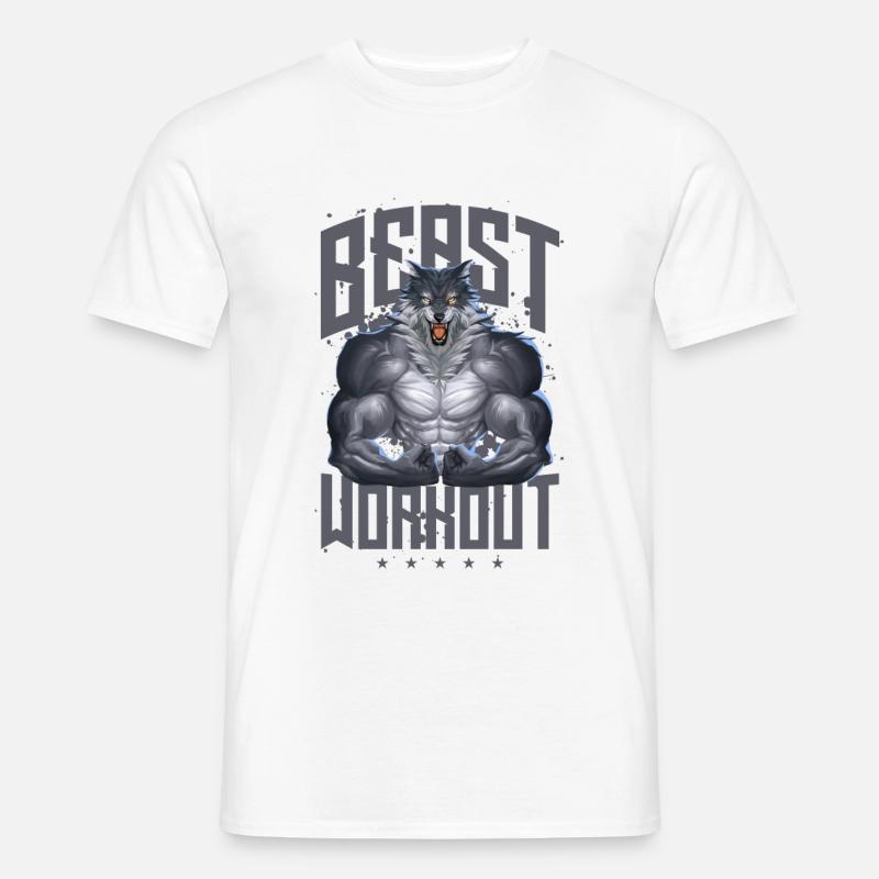 Wolf Beast Workout - Männer T-Shirt - Weiß