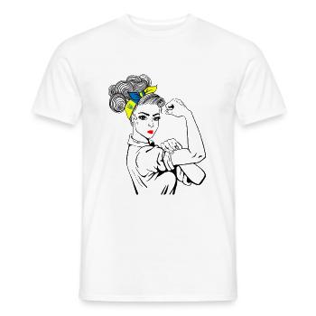 Ukraine Girl Unstoppable - Männer T-Shirt - Weiß - Vorne - AI Model Male 178 dark (178cm)