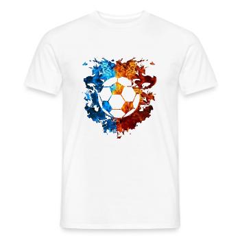 Football Red Blue Fire Sport Football lovers - Men's T-Shirt - white - Front - AI Model Male 178 dark (178cm)
