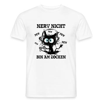 Nerv nicht bin am zocken Gamer Cat - Männer T-Shirt - Weiß - Vorne - AI Model Male 178 dark (178cm)