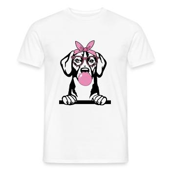 Le chien mâche de la gomme - T-shirt homme - blanc - Devant - AI Model Male 178 dark (178cm)