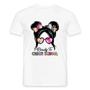 Escolar listo para aplastar a estudiante de primer grado - Camiseta hombre - blanco - delante - AI Model Male 178 dark (178cm)