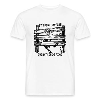 Its Fine Im Fine Everything Is Fine Goat - Men's T-Shirt - white - Front - AI Model Male 178 dark (178cm)