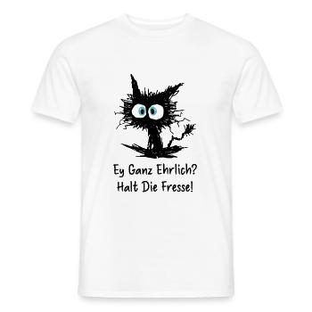 Ey ganz ehrlich? Halt die Fresse - Männer T-Shirt - Weiß - Vorne - AI Model Male 178 dark (178cm)