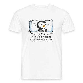 Dickerchen macht Nickerchen Pinguin - Männer T-Shirt - Weiß - Vorne - AI Model Male 178 dark (178cm)