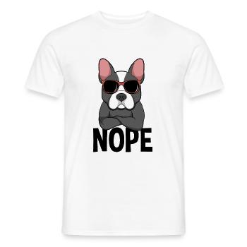Nope French Bulldog Dog Nope - Men's T-Shirt - white - Front - AI Model Male 178 dark (178cm)