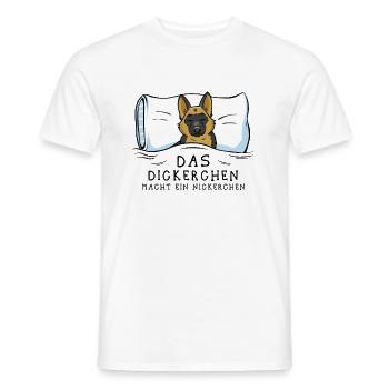 Dickerchen macht Nickerchen Schäferhund - Männer T-Shirt - Weiß - Vorne - AI Model Male 178 dark (178cm)