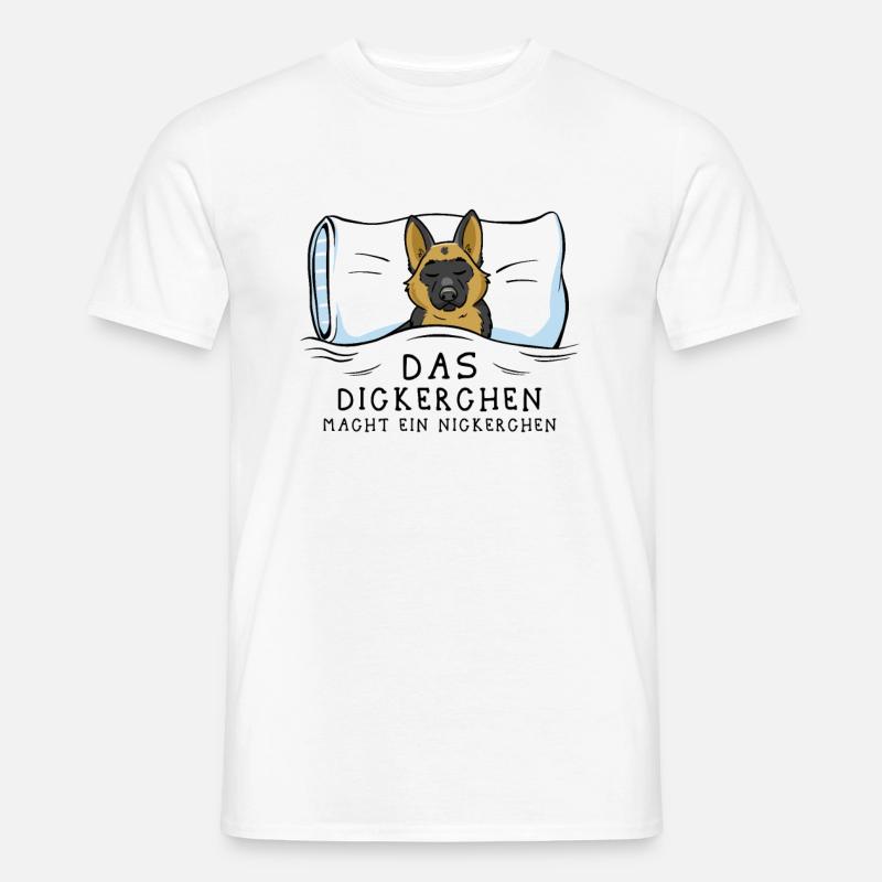 Dickerchen macht Nickerchen Schäferhund - Männer T-Shirt - Weiß