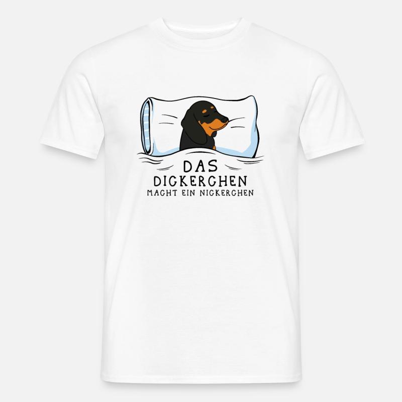 Dickerchen macht Nickerchen Dackel - Männer T-Shirt - Weiß