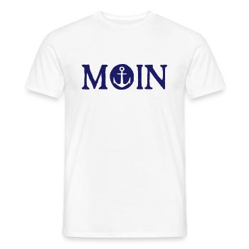 MOIN anchor logo Mer Baltique Mer du Nord vacances côte mer - T-shirt homme - blanc - Devant - AI Model Male 178 dark (178cm)