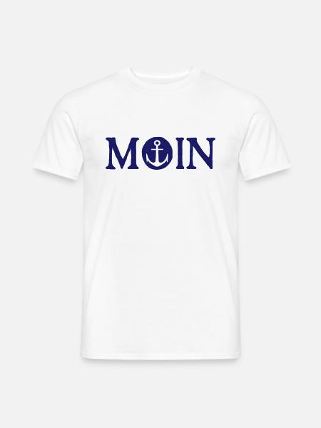 MOIN Anker Logo Ostsee Nordsee Urlaub Küste Meer - Männer T-Shirt - Weiß
