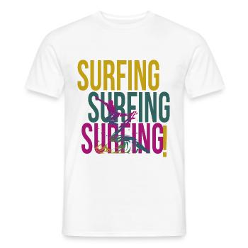 Surfen Surfer Surf Schrift Retro Vintage - Männer T-Shirt - Weiß - Vorne - AI Model Male 178 dark (178cm)