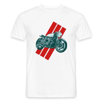 Moto vintage - T-shirt homme - blanc - Devant - AI Model Male 178 dark (178cm)