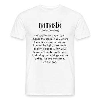 Yoga Méditation Spiritualité Namaste Noir - T-shirt homme - blanc - Devant - AI Model Male 178 dark (178cm)