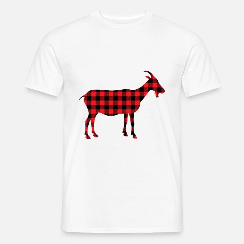 Goat billy goat pattern plaid - Men’s T-shirt - white