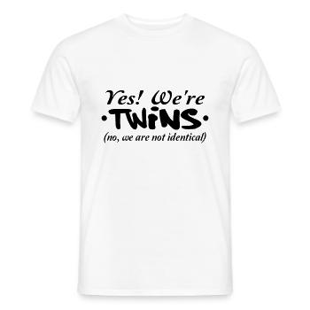 Yes we're twins not identical twins gift - Men's T-Shirt - white - Front - AI Model Male 178 dark (178cm)