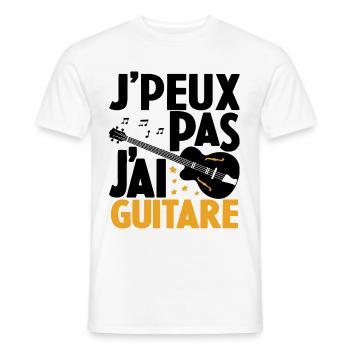 Je Peux Pas J'ai Guitare Drôle Guitare - T-shirt homme - blanc - Devant - AI Model Male 178 dark (178cm)