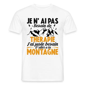 J'ai juste besoin d'aller à la montagne - T-shirt homme - blanc - Devant - AI Model Male 178 dark (178cm)