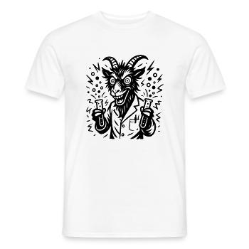 Chèvre scientifique – Design fou - T-shirt homme - blanc - Devant - AI Model Male 178 dark (178cm)