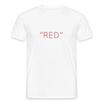 red - Männer T-Shirt - Weiß - Vorne - AI Model Male 178 dark (178cm)