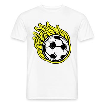 Fussball Flamme Feuer - Männer T-Shirt - Weiß - Vorne - AI Model Male 178 dark (178cm)