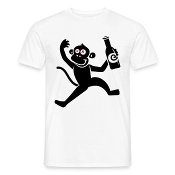 Affe Bier Lustig Party - Männer T-Shirt - Weiß - Vorne - AI Model Male 178 dark (178cm)