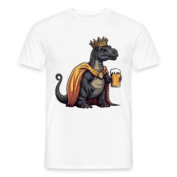 Dinosaur Brontosaurus Beer Funny - Men's T-Shirt - white - Front - AI Model Male 178 dark (178cm)