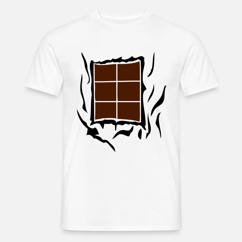 Bauch dechire1 Schokoladentafel - Männer T-Shirt - Weiß