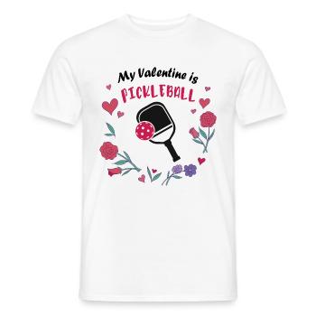 Mein Valentin ist Pickleball - Männer T-Shirt - Weiß - Vorne - AI Model Male 178 dark (178cm)