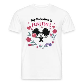 Mein Valentin ist Pickleball - Männer T-Shirt - Weiß - Vorne - AI Model Male 178 dark (178cm)