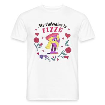 My Valentine is Pizza - Men's T-Shirt - white - Front - AI Model Male 178 dark (178cm)