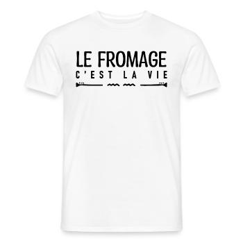 Le fromage c'est la vie. amateur de fromage. - T-shirt homme - blanc - Devant - AI Model Male 178 dark (178cm)