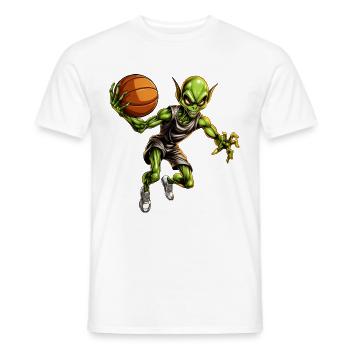 Basketball Alien - Men's T-Shirt - white - Front - AI Model Male 178 dark (178cm)