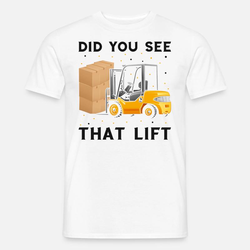 Gabelstaplerbediener und Gabelstaplerfahrer - Männer T-Shirt - Weiß