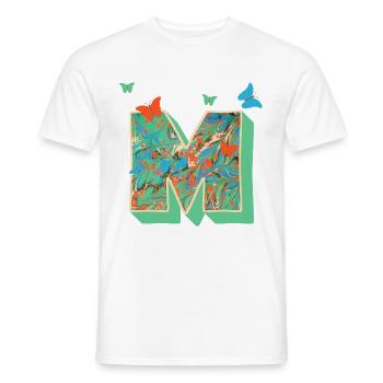 e 4 papillons m - T-shirt homme - blanc - Devant - AI Model Male 178 dark (178cm)