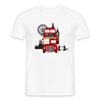 England, London, sightseeing, - Men's T-Shirt - white - Front - AI Model Male 178 dark (178cm)