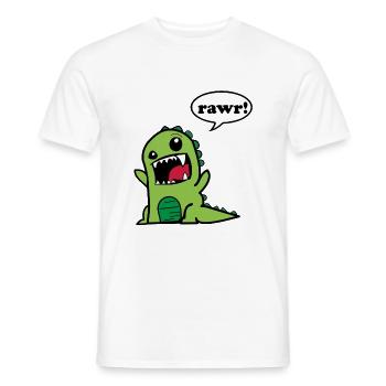 Rawr dino dinosaur Cute gift idea - Men's T-Shirt - white - Front - AI Model Male 178 dark (178cm)