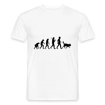 Evolution Gassi gehen Hund Geschenk Haustier Hunde - Männer T-Shirt - Weiß - Vorne - AI Model Male 178 dark (178cm)