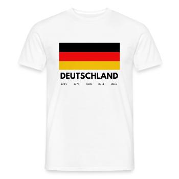 Deutschland Schriftzug mit Flagge und Jahreszahlen - Männer T-Shirt - Weiß - Vorne - AI Model Male 178 dark (178cm)