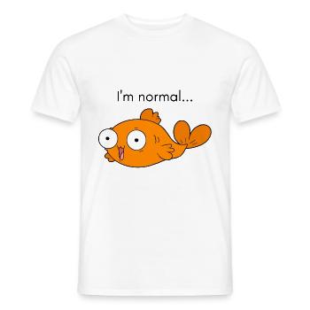 Funny goldfish cartoon art fish gift idea - Men's T-Shirt - white - Front - AI Model Male 178 dark (178cm)