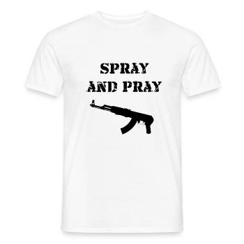 Spray and Pray AK-47 Gift Idea - Men's T-Shirt - white - Front - AI Model Male 178 dark (178cm)