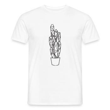 Cactus géométrique cadeau plante hipster cool - T-shirt homme - blanc - Devant - AI Model Male 178 dark (178cm)