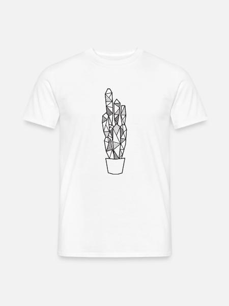 Kaktus geometrisch Geschenk Pflanze Hipster cool - Männer T-Shirt - Weiß