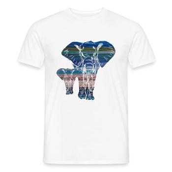 Colorful elephant family - Men's T-Shirt - white - Front - AI Model Male 178 dark (178cm)